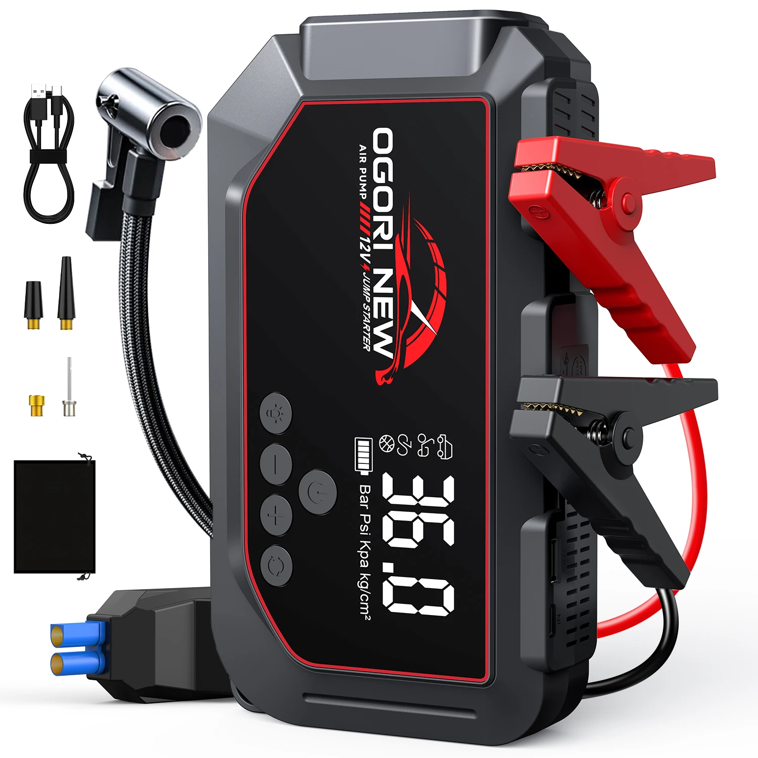 Автомобильный стартер Power Bank Портативный воздушный насос 150PSI Автомобильный аккумулятор Аварийные усилители 12 В Пусковое устройство Автомобильный стартер
Автомобильный стартер Power Bank Портативный воздушный насос 150PSI Автомобильный аккумулятор Аварийные усилители 12 В Пусковое устройство Автомобильный стартер