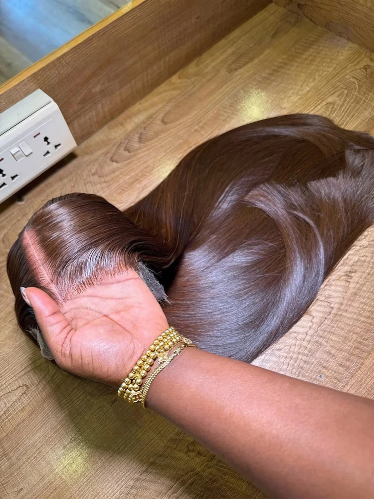 40 42 Inch Silky Hair Chocolate Brown Colored 13x4 Lace Front Wigs Transparent 13x6 HD Brown Bone Straight Lace Frontal Wigs For Women Virgin Remy Human Hair Preplucked 250 Density
40 42 Inch Silky Hair Chocolate Brown Colored 13x4 Lace Front Wigs Transparent 13x6 HD Brown Bone Straight Lace Frontal Wigs For Women Virgin Remy Human Hair Preplucked 250 Density