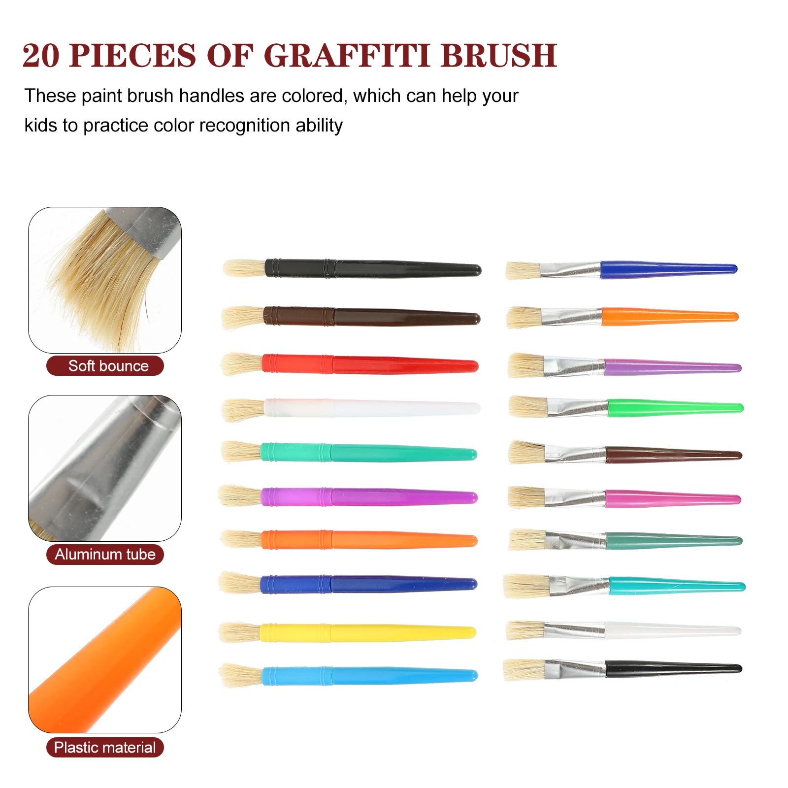 20 Pcs Oil Painting Brush Set Water Color Brushes Craft for Childs
20 Pcs Oil Painting Brush Set Water Color Brushes Craft for Childs