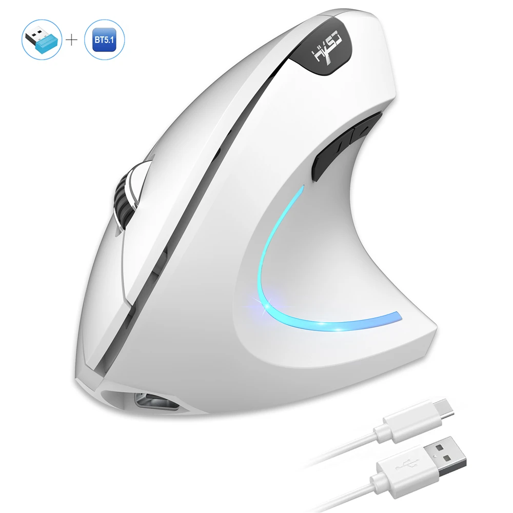 Vertical Mouse Ergonomic Rechargeable 2.4G + BT Wireless Mice Silent Office Mouse for Laptop PC Computer Desktop
Vertical Mouse Ergonomic Rechargeable 2.4G + BT Wireless Mice Silent Office Mouse for Laptop PC Computer Desktop