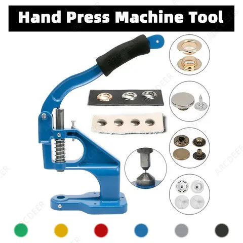 Hand Press Machine Tool for Metal Press Snap Buttons Rivets Installation Dies Tools Eyelets Grommets Leather Crafts Accessories
