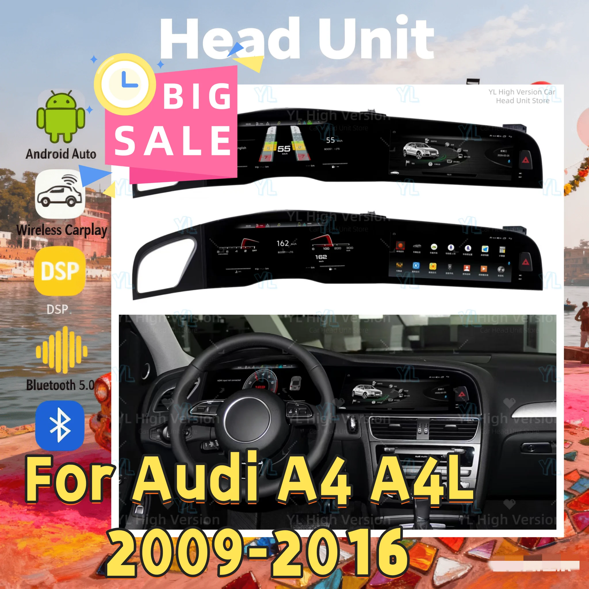 12.3+10.25 Dual Screen Android14 GPS For Audi A4 2009-2016 Car Dashboard LCD Digital Speedometer CarPlay Multimedia-Unit BT 5.0
12.3+10.25 Dual Screen Android14 GPS For Audi A4 2009-2016 Car Dashboard LCD Digital Speedometer CarPlay Multimedia-Unit BT 5.0