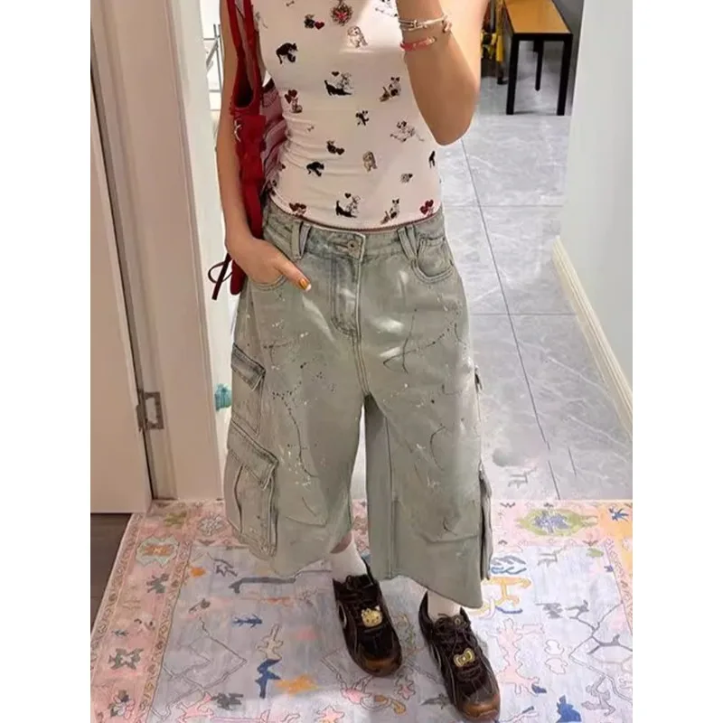 YYAHAS Американские ретро уличные джинсы с принтом семь четвертей для женщин, летние стильные потертые джинсовые шорты с чернилами
YYAHAS Американские ретро уличные джинсы с принтом семь четвертей для женщин, летние стильные потертые джинсовые шорты с чернилами