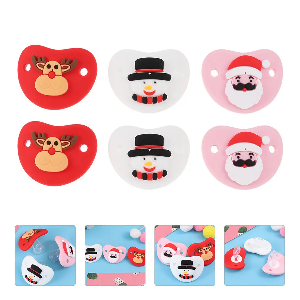 6Pcs Silicone Baby Pacifier Christmas Elements Santa Claus Snowman Elk Infant Soother Funny Cartoon Baby Supplies
6Pcs Silicone Baby Pacifier Christmas Elements Santa Claus Snowman Elk Infant Soother Funny Cartoon Baby Supplies
