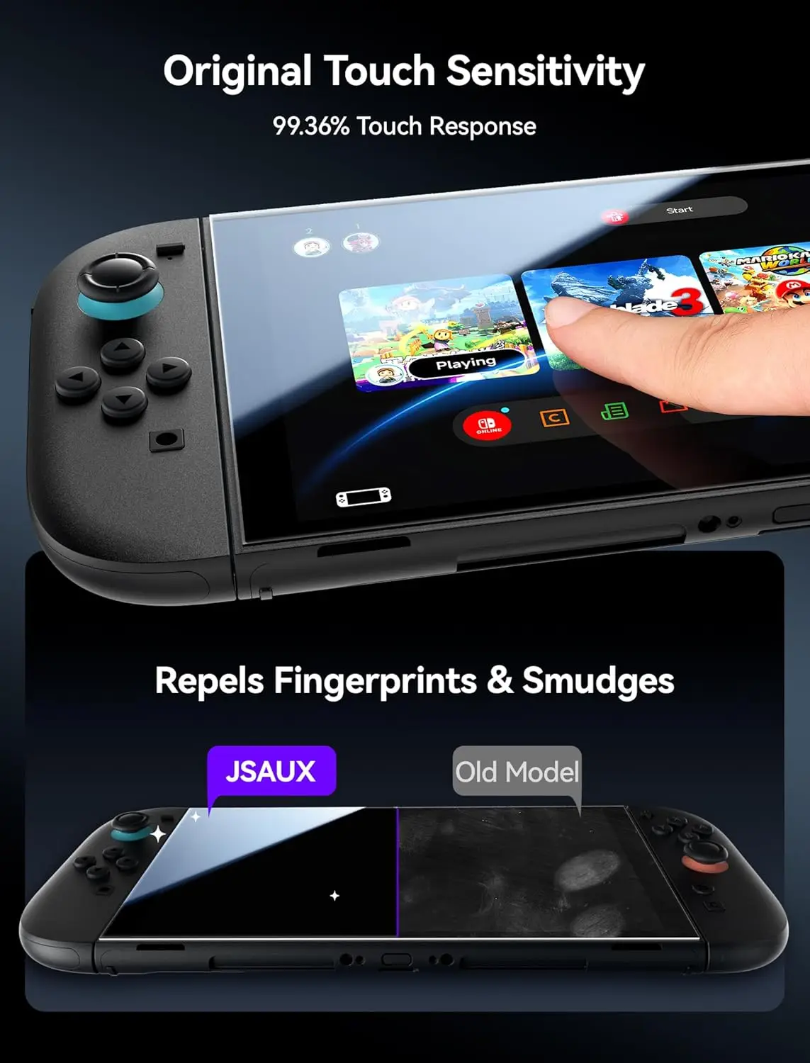 Obsidian AR Tempered Screen Protector for Switch 2, High Transparency AR Coating, 9H+ Hardness with Easy-Install Guide Frame
Obsidian AR Tempered Screen Protector for Switch 2, High Transparency AR Coating, 9H+ Hardness with Easy-Install Guide Frame