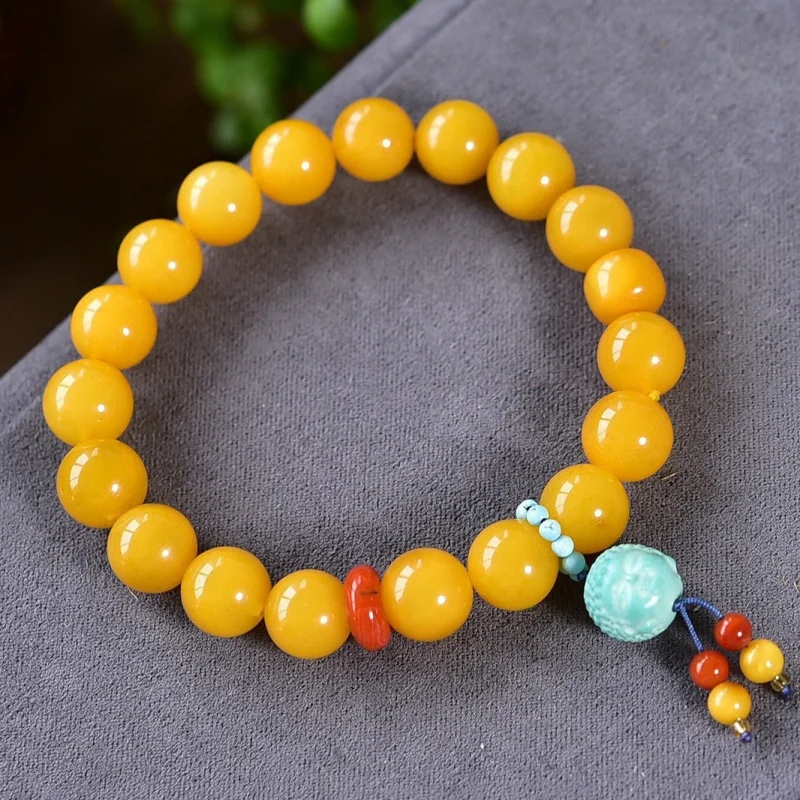 Natural Chicken Fat Yellow Old Single Circle Bracelet with Red Magnesite Buddha Beeswax
Natural Chicken Fat Yellow Old Single Circle Bracelet with Red Magnesite Buddha Beeswax