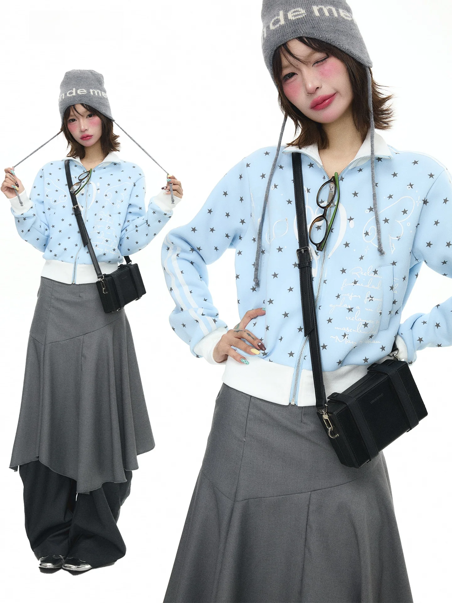 Astrisk Early Korean Sle Adorable Print Star Striped ort Hoodie Zipper Cardigan Coat Loose Fit Long Sve Women's Sweats...
Astrisk Early Korean Sle Adorable Print Star Striped ort Hoodie Zipper Cardigan Coat Loose Fit Long Sve Women's Sweats...