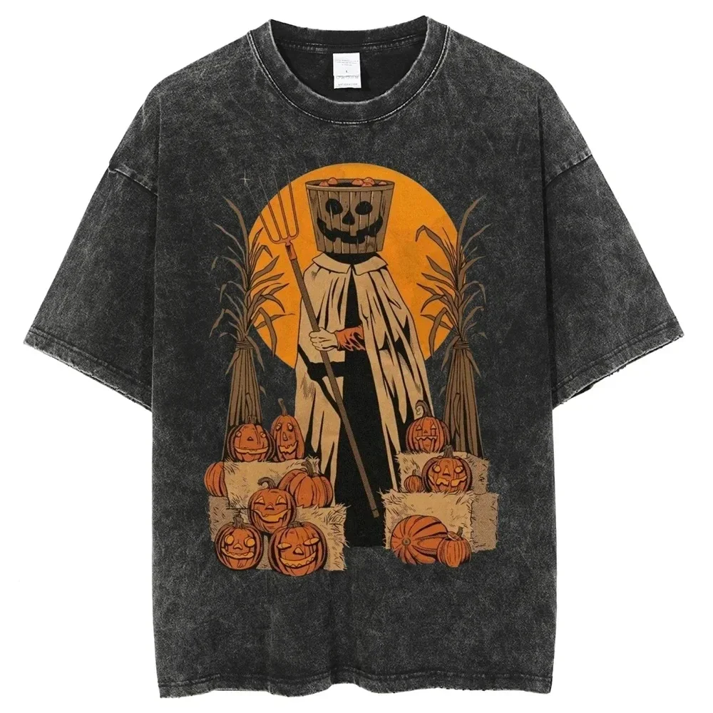Halloween Vintage Washed Denim Tshirt Oversized Cotton Short Sleeved T Shirt Unisex Printed Pattern T-shirt Top Tee Clothing
Halloween Vintage Washed Denim Tshirt Oversized Cotton Short Sleeved T Shirt Unisex Printed Pattern T-shirt Top Tee Clothing