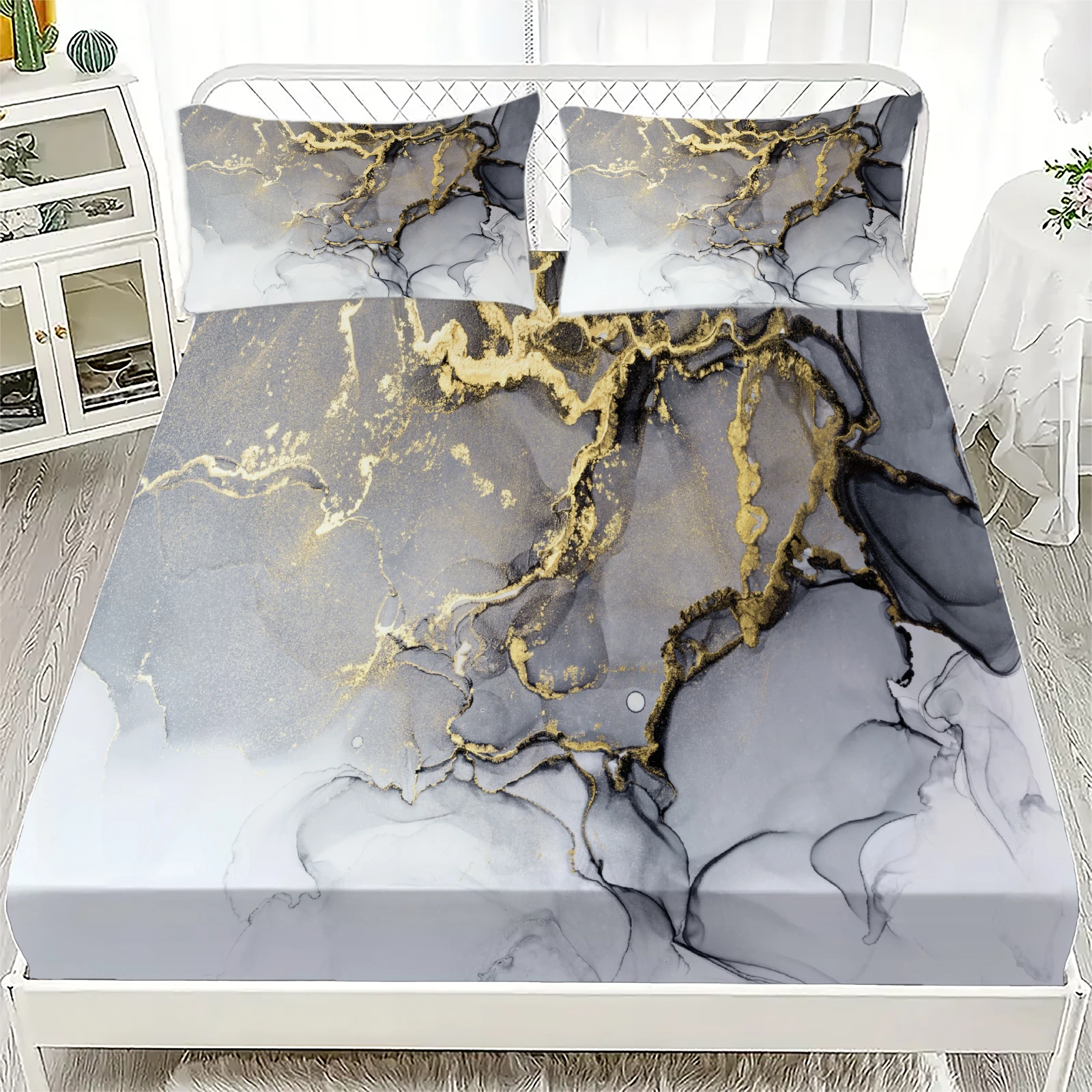 3D Fitted Sheets Marble pattern Bedding Printed With Elastic Mattress Cover And Pillowcase Custom 150x200cm Boy Kids Decor
3D Fitted Sheets Marble pattern Bedding Printed With Elastic Mattress Cover And Pillowcase Custom 150x200cm Boy Kids Decor