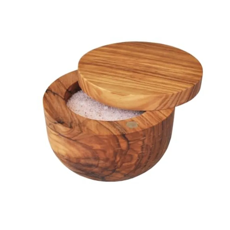 Olive Wood Salt Keeper/Pot/Salt Box with Magnetic Pivoting Lid
Olive Wood Salt Keeper/Pot/Salt Box with Magnetic Pivoting Lid