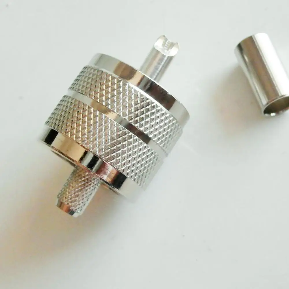 Connector Socket PL259 PL-259 SO239 SO-239 UHF Male Crimp for LMR195 RG58 RG142 RG223 RG400 Cable Silver RF Coaxial Adapters
Connector Socket PL259 PL-259 SO239 SO-239 UHF Male Crimp for LMR195 RG58 RG142 RG223 RG400 Cable Silver RF Coaxial Adapters