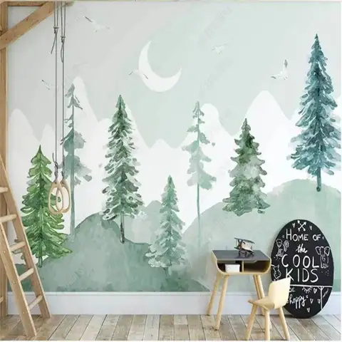 Custom size wallpaper black and white snow landscape tree bird mural home decoration decorative painting tapestry 3d wallpaper