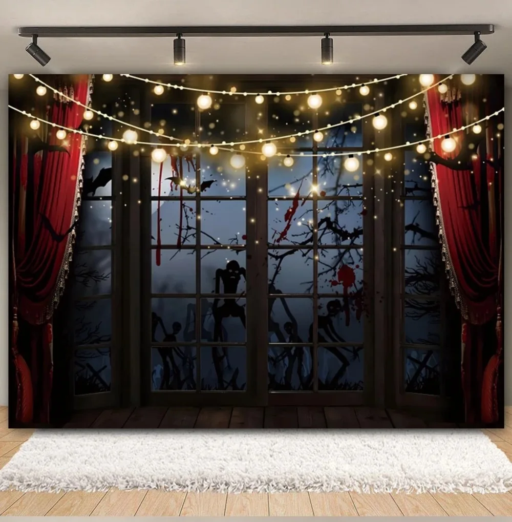 Halloween Party Decor Backdrop Horror Night Moon Scary Graveyard Castle Pumpkin Skull Children Portrait Photography Background 
Halloween Party Decor Backdrop Horror Night Moon Scary Graveyard Castle Pumpkin Skull Children Portrait Photography Background