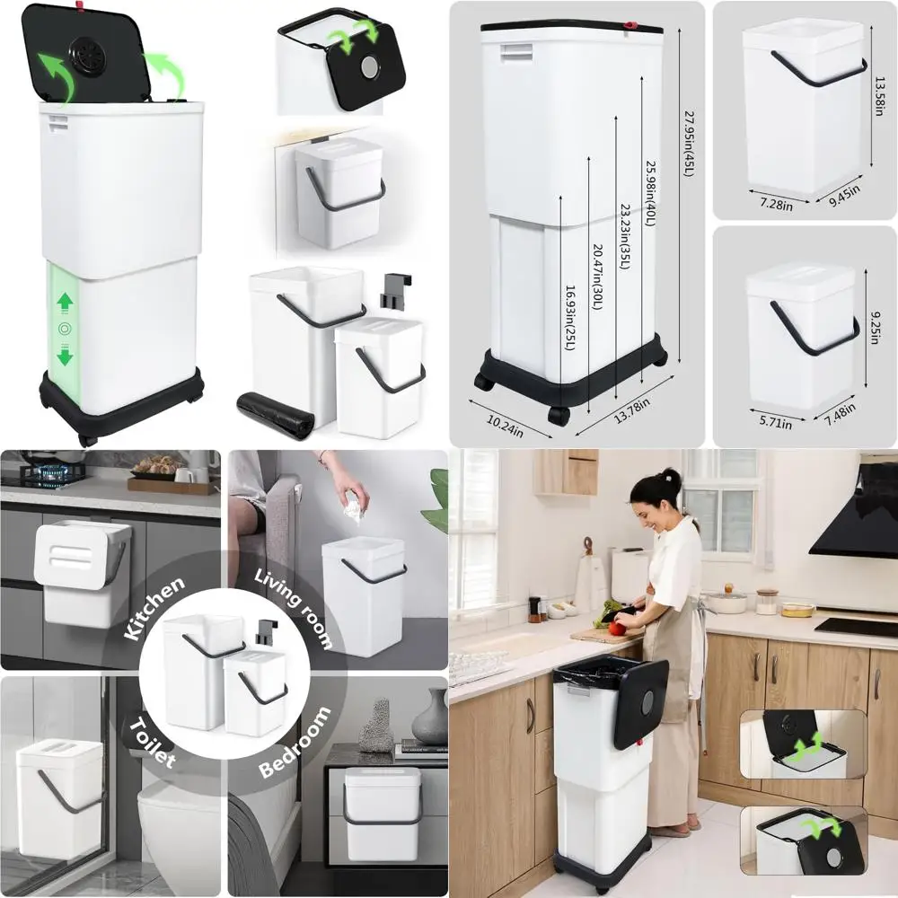13 Gallon Trash Bin with Lid, Adjustable Altitude, Wheeled Garbage Can for Kitchen, Bathroom, Bedroom, Office, Suitable for 25-4
13 Gallon Trash Bin with Lid, Adjustable Altitude, Wheeled Garbage Can for Kitchen, Bathroom, Bedroom, Office, Suitable for 25-4