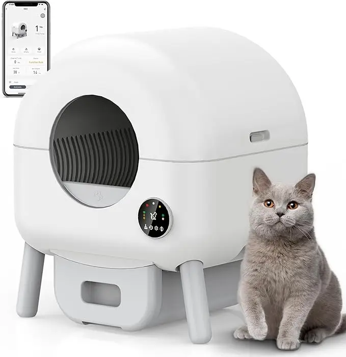 Extra Large 105L Smart Self-Cleaning Litter Box App-Controlled Safety Features Easy Cleaning for Multiple Cats White Plastic
Extra Large 105L Smart Self-Cleaning Litter Box App-Controlled Safety Features Easy Cleaning for Multiple Cats White Plastic