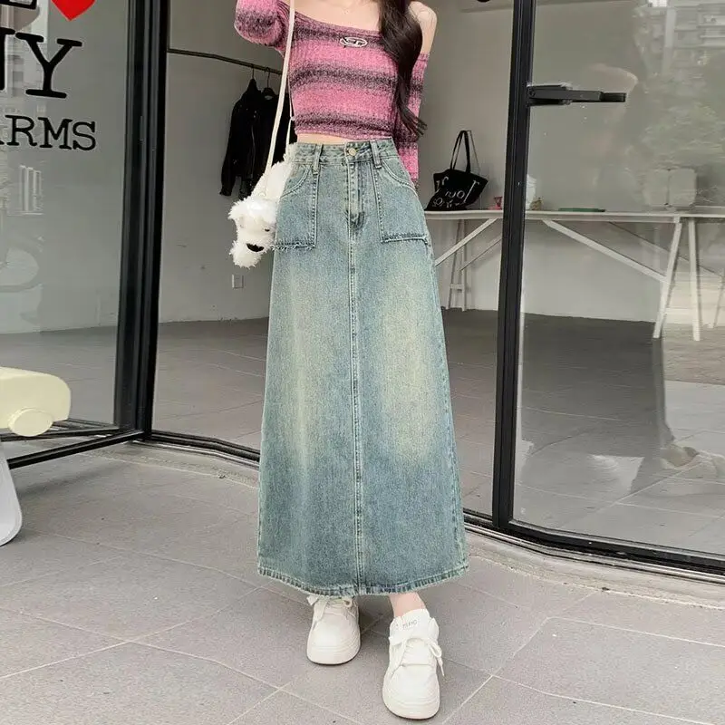 High Waist A-Line Skirt for Women Casual Sle Zipper Front Denim Skirts Mid-Length Wrap Skirts Vintage Side Slit Skirts
High Waist A-Line Skirt for Women Casual Sle Zipper Front Denim Skirts Mid-Length Wrap Skirts Vintage Side Slit Skirts