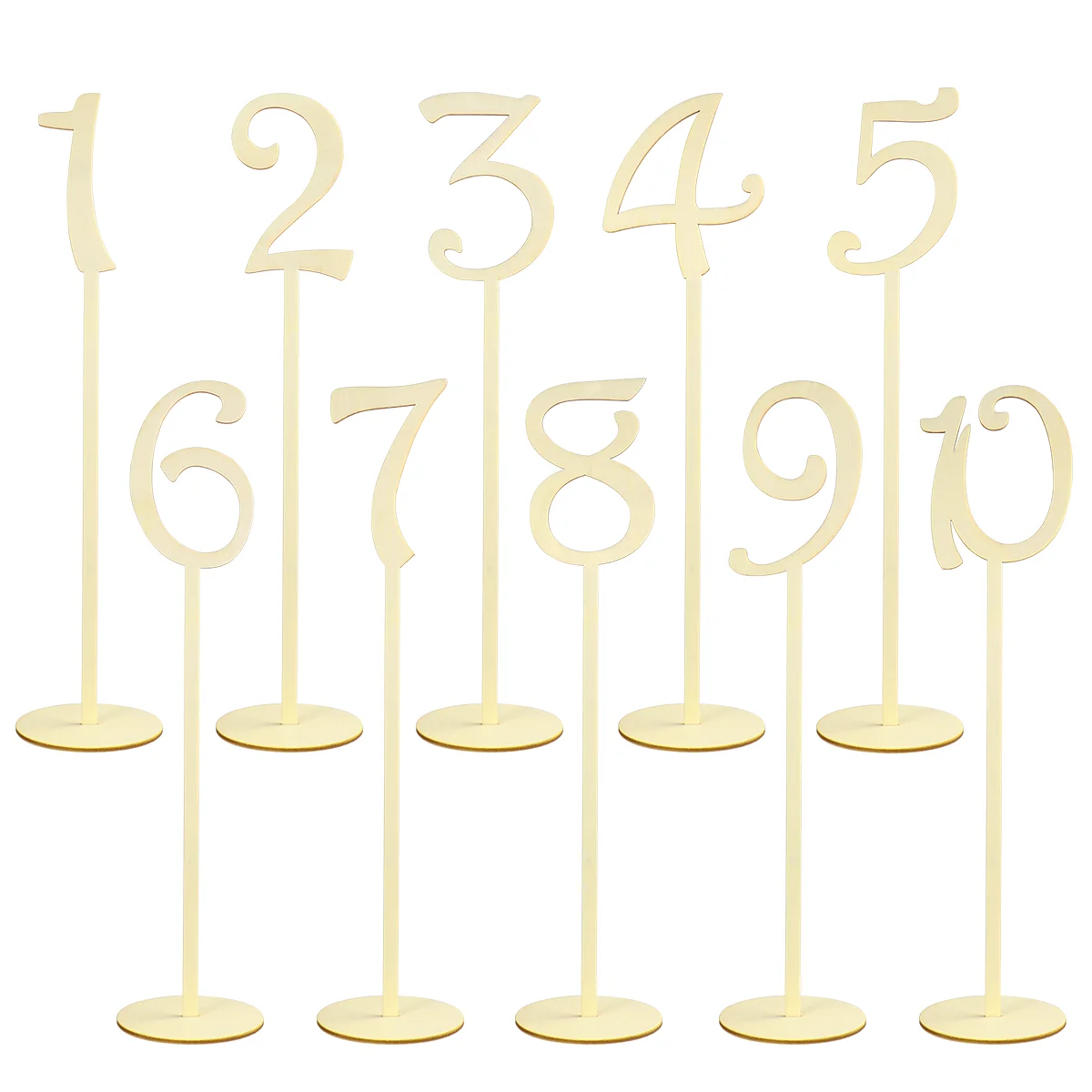NUOLUX 10pcs 1-10 Wooden Table Numbers with Holder Base Seat Number Cards for Wedding or Home Decoration (Wood Color)
NUOLUX 10pcs 1-10 Wooden Table Numbers with Holder Base Seat Number Cards for Wedding or Home Decoration (Wood Color)