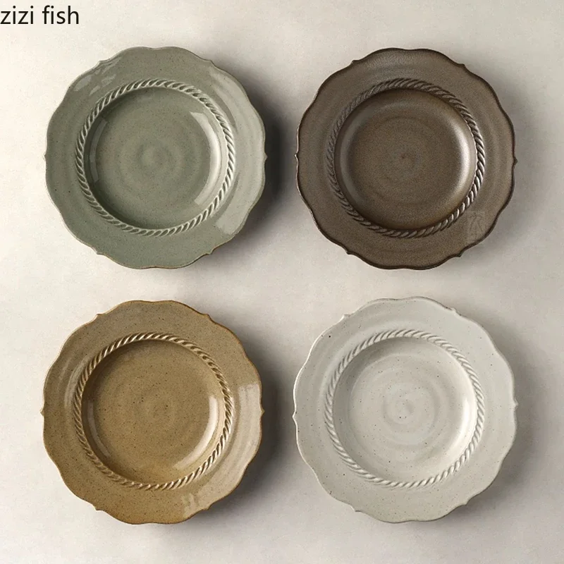 Kiln Changes Ceramic Dining Plate Handmade Japan Style Steak Plate Dessert Plate Pasta Dish Serving Plates Restaurant Tableware
Kiln Changes Ceramic Dining Plate Handmade Japan Style Steak Plate Dessert Plate Pasta Dish Serving Plates Restaurant Tableware