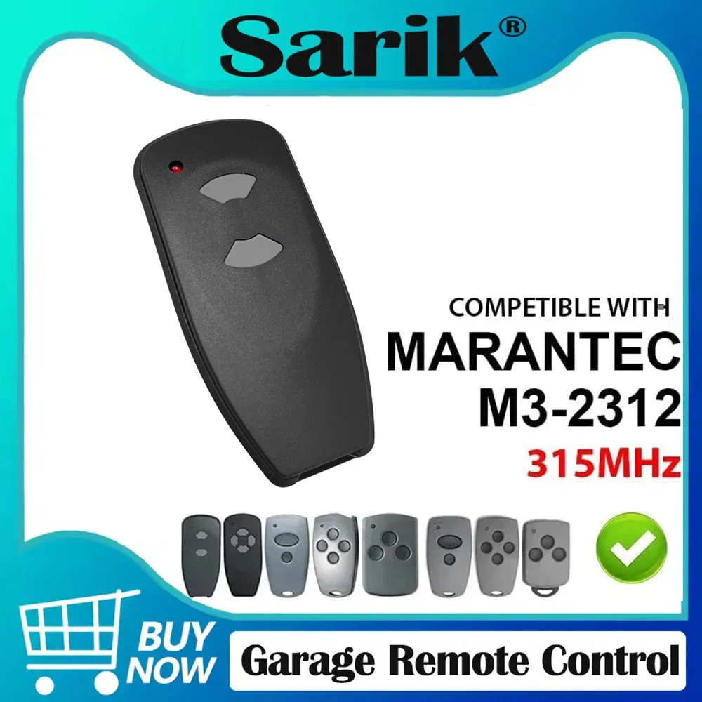 Пульт дистанционного управления для гаража, совместимый с пультом дистанционного управления Marantec 315 МГц, 2 кнопки, цифровой устройством открывания гаражных ворот 382
Пульт дистанционного управления для гаража, совместимый с пультом дистанционного управления Marantec 315 МГц, 2 кнопки, цифровой устройством открывания гаражных ворот 382