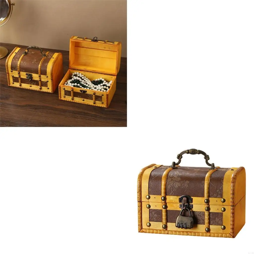 Retro Wooden Jewelry Storage Box Portable Desktop Organizers Featuring Security Code Lock Classical Yellow Finish Case
Retro Wooden Jewelry Storage Box Portable Desktop Organizers Featuring Security Code Lock Classical Yellow Finish Case