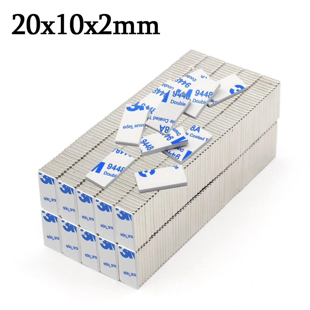 Neodymium Magnet 20x10x2mm Block With Double Sided Tape Strong Suction Industrial DIY Kitchen Storage
Neodymium Magnet 20x10x2mm Block With Double Sided Tape Strong Suction Industrial DIY Kitchen Storage