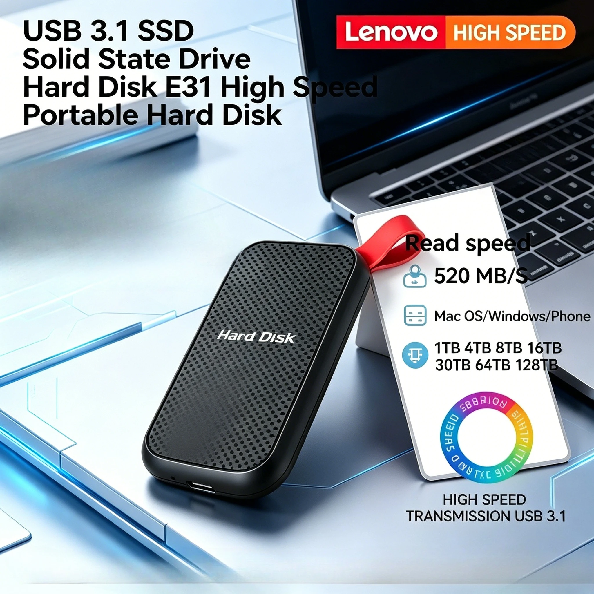 Внешний SSD-накопитель Lenovo E31 1 ТБ USB 3.1: высокоскоростное портативное хранилище для ноутбуков, PS5, телефонов и резервного копирования игровых данных
Внешний SSD-накопитель Lenovo E31 1 ТБ USB 3.1: высокоскоростное портативное хранилище для ноутбуков, PS5, телефонов и резервного копирования игровых данных