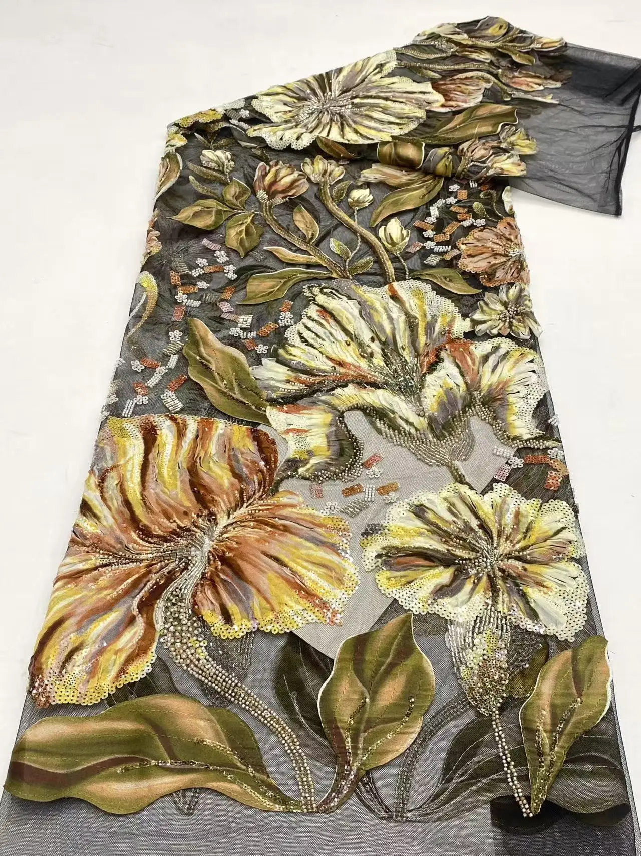 Pretty Nice New Handmade Flowers Embroidery Net Lace with Beads Sequins for Party Evening Dresses, Luxury, Super Top Quality
Pretty Nice New Handmade Flowers Embroidery Net Lace with Beads Sequins for Party Evening Dresses, Luxury, Super Top Quality