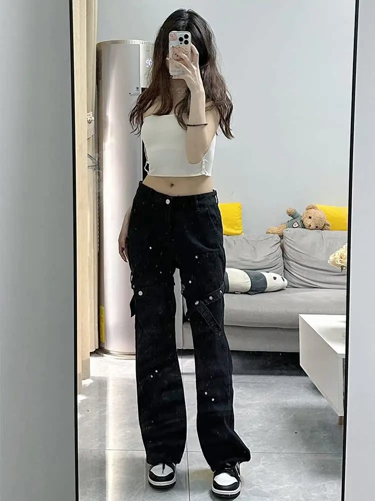 KING BRAND High Street Bla Denim Jeans Belt Design Slim Straight Micro Flared Trousers Spring Autumn Low Waist Women's Faion
KING BRAND High Street Bla Denim Jeans Belt Design Slim Straight Micro Flared Trousers Spring Autumn Low Waist Women's Faion