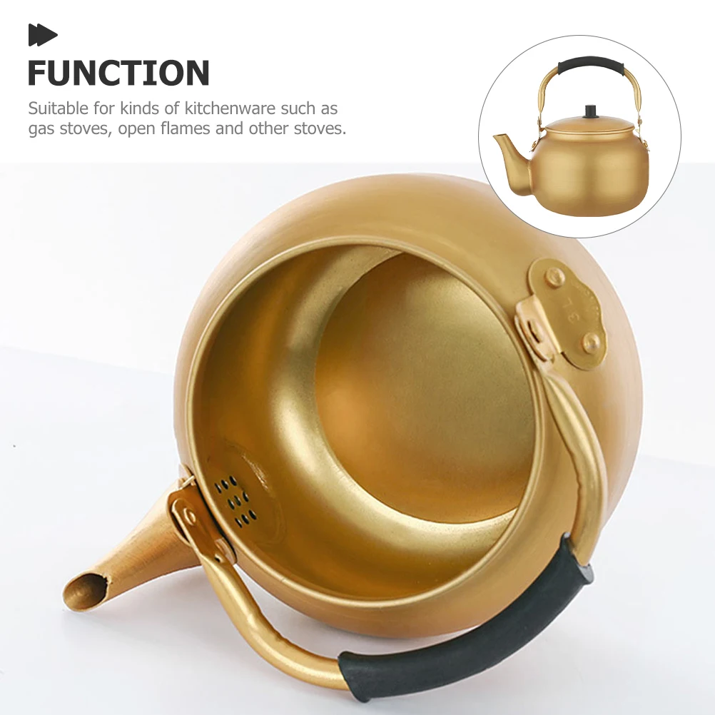 Aluminum Water Kettle 1L Stovetop Tea Pot For Gas Open Flame Boiling Water Coffee Herbal Tea Portable Metal Boiler Anti-Scald
Aluminum Water Kettle 1L Stovetop Tea Pot For Gas Open Flame Boiling Water Coffee Herbal Tea Portable Metal Boiler Anti-Scald