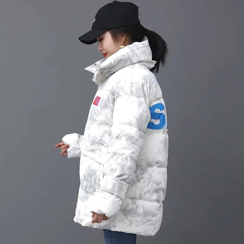 Bright Wash Free Winter Jacket Womens 2025 New Parkas Long Down Cotton Coat Loose Print Female Padded Coats Thick Warm Outerwear
Bright Wash Free Winter Jacket Womens 2025 New Parkas Long Down Cotton Coat Loose Print Female Padded Coats Thick Warm Outerwear