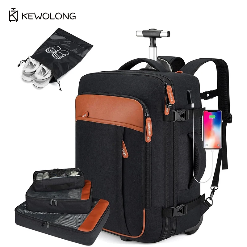 50L Rolling Backpack with Wheels, Large Capacity Wheeled Travel Bag for Business Student, Multi-functional Carry On Luggage
50L Rolling Backpack with Wheels, Large Capacity Wheeled Travel Bag for Business Student, Multi-functional Carry On Luggage