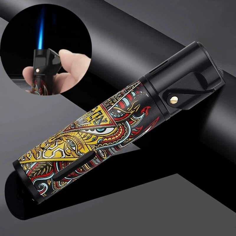 HONEST Metal Grinding Wheel Windproof Cigar Lighters Turbo Torch Lighter Butane Gas Lighter Welding Gun Smoking Accessories
HONEST Metal Grinding Wheel Windproof Cigar Lighters Turbo Torch Lighter Butane Gas Lighter Welding Gun Smoking Accessories