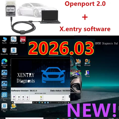 2026.03 Xentry Diagnostic Software with Tactrix Openport 2.0 ECU Chip Tuning Tool OBD2 Scanner Tool Xentry Software Install