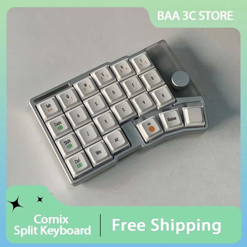 Cornix Split Keyboard Low Profile Dual Mode CNC Aluminum Case Ergonomic Wireless Mechanical Keyboard with Knob Support Vial
Cornix Split Keyboard Low Profile Dual Mode CNC Aluminum Case Ergonomic Wireless Mechanical Keyboard with Knob Support Vial