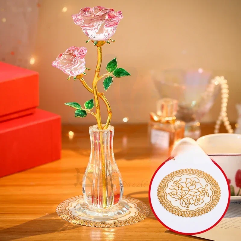 Вечный цветок розы из хрусталя, подарок на день Святого Валентина, украшение для ТВ-кабинета, креативное домашнее украшение для фойе, декоративный цветок
Вечный цветок розы из хрусталя, подарок на день Святого Валентина, украшение для ТВ-кабинета, креативное домашнее украшение для фойе, декоративный цветок
