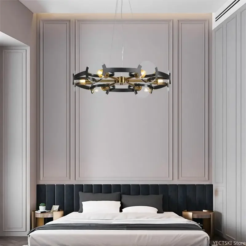 GHJUYIOL Light luxury living room chandelier creative study dining room bedroom lamps round glass living room lamp
GHJUYIOL Light luxury living room chandelier creative study dining room bedroom lamps round glass living room lamp