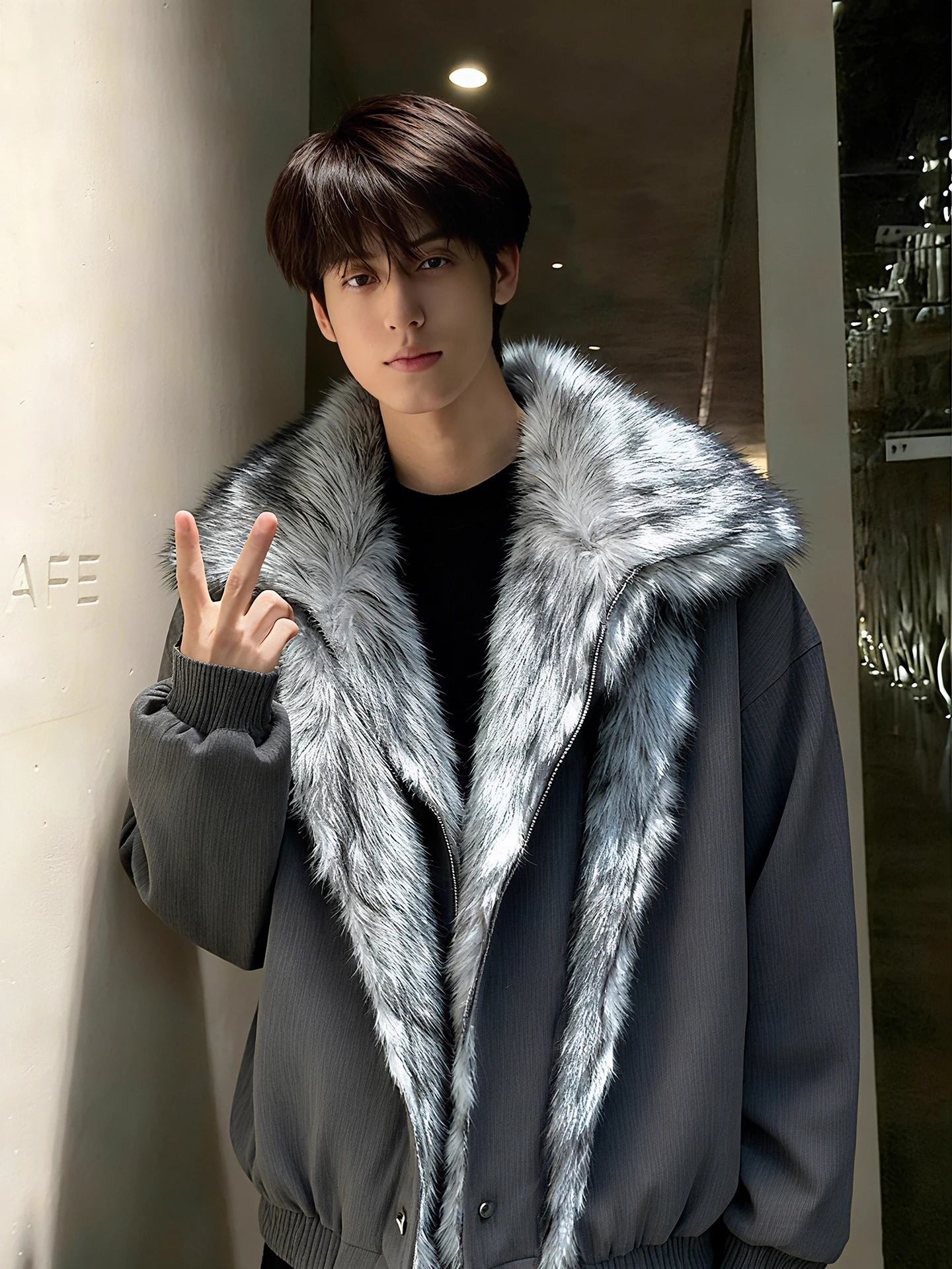 Men's Winter Jaet Double Layer Fur Collar ort Stand Collar Cotton Padded Coat Advanced Sensation Warmth Youth Faion
Men's Winter Jaet Double Layer Fur Collar ort Stand Collar Cotton Padded Coat Advanced Sensation Warmth Youth Faion