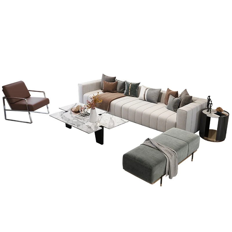 Italian simple technology cloth sofa living room size modern light luxury straight row three or four people combination creative 
Italian simple technology cloth sofa living room size modern light luxury straight row three or four people combination creative