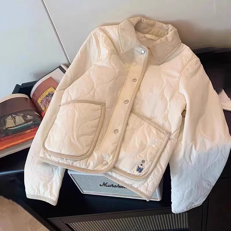 Korean Embroidered Teddy Bear Diamond Grid Cotton Jacket Women's New Cotton Jacket Spliced Lapel Short Cotton Jacket
Korean Embroidered Teddy Bear Diamond Grid Cotton Jacket Women's New Cotton Jacket Spliced Lapel Short Cotton Jacket