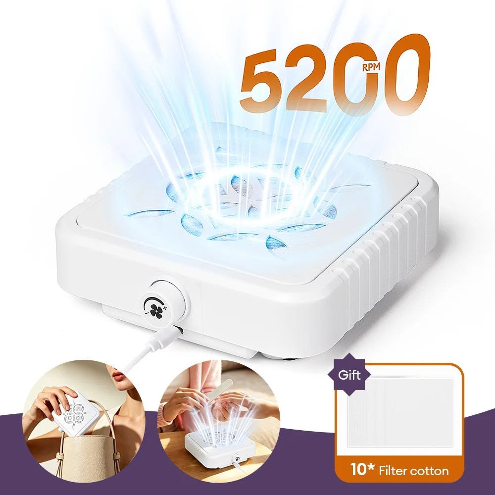 120W Mini Nail Dust Collector 5200RPM Brushless Nail Vacuum Cleaner Portable Manicure Dust Extractor with Filter Cotton
120W Mini Nail Dust Collector 5200RPM Brushless Nail Vacuum Cleaner Portable Manicure Dust Extractor with Filter Cotton