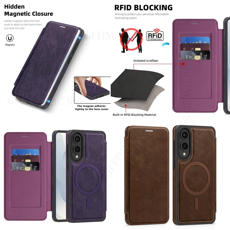 Magnetic Flip For Magsafe Leather Phone Case For Samsung S25 Edge S24 Ultra Full Protector Card Slot Cover For Galaxy S23 Ultra
Magnetic Flip For Magsafe Leather Phone Case For Samsung S25 Edge S24 Ultra Full Protector Card Slot Cover For Galaxy S23 Ultra