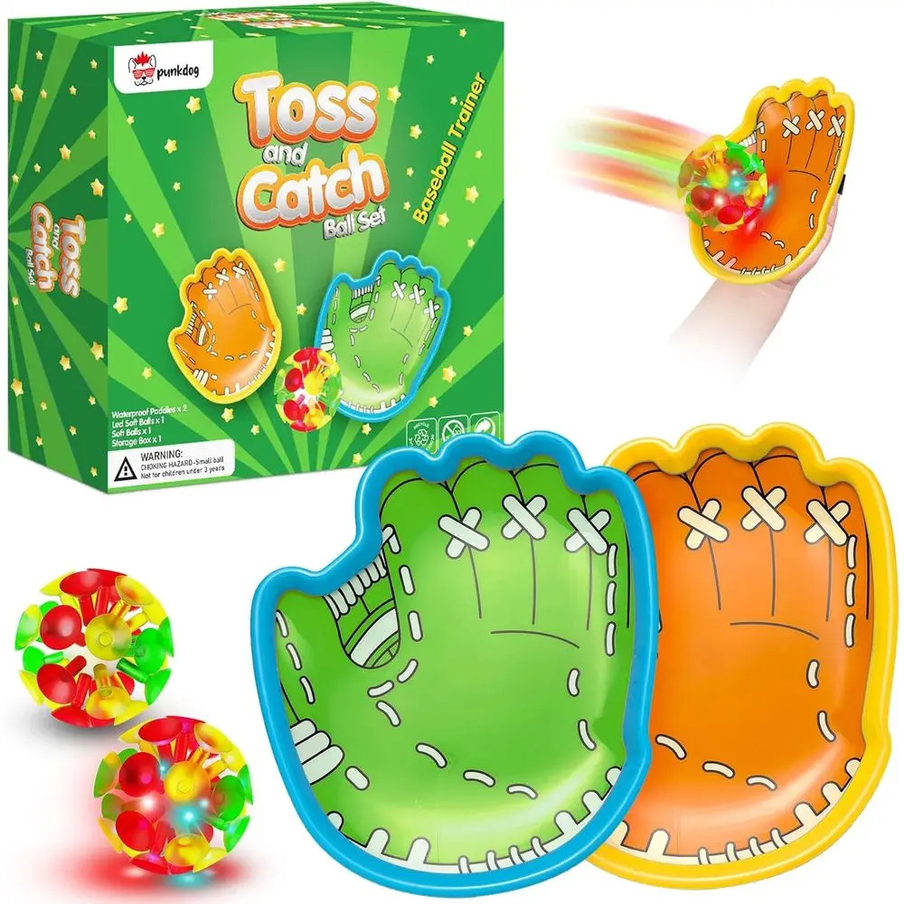 punkdog LED Toss and Catch Ball Game Set - 1 LED and 1 Regular Suction Cup Ball with 2 Easy-Grip Gloves - Beach Sports Toys or K
punkdog LED Toss and Catch Ball Game Set - 1 LED and 1 Regular Suction Cup Ball with 2 Easy-Grip Gloves - Beach Sports Toys or K