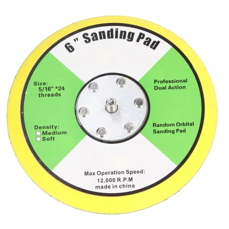 Hook And Loop Backing Plates Air Sander Polisher PU Backing Pad For Sanding Polishing Buffing6in 5/16inx24 Thread 12000RPM
Hook And Loop Backing Plates Air Sander Polisher PU Backing Pad For Sanding Polishing Buffing6in 5/16inx24 Thread 12000RPM