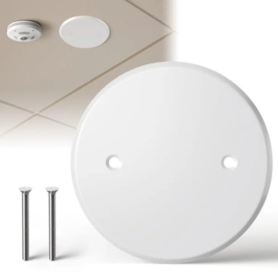 Ceiling Cover Plate, 5 Inch Round Electrical Box Cover Plate for 3-1/2 Inch Electric Box, Metal Round Wall Plate Cover for Smok
Ceiling Cover Plate, 5 Inch Round Electrical Box Cover Plate for 3-1/2 Inch Electric Box, Metal Round Wall Plate Cover for Smok