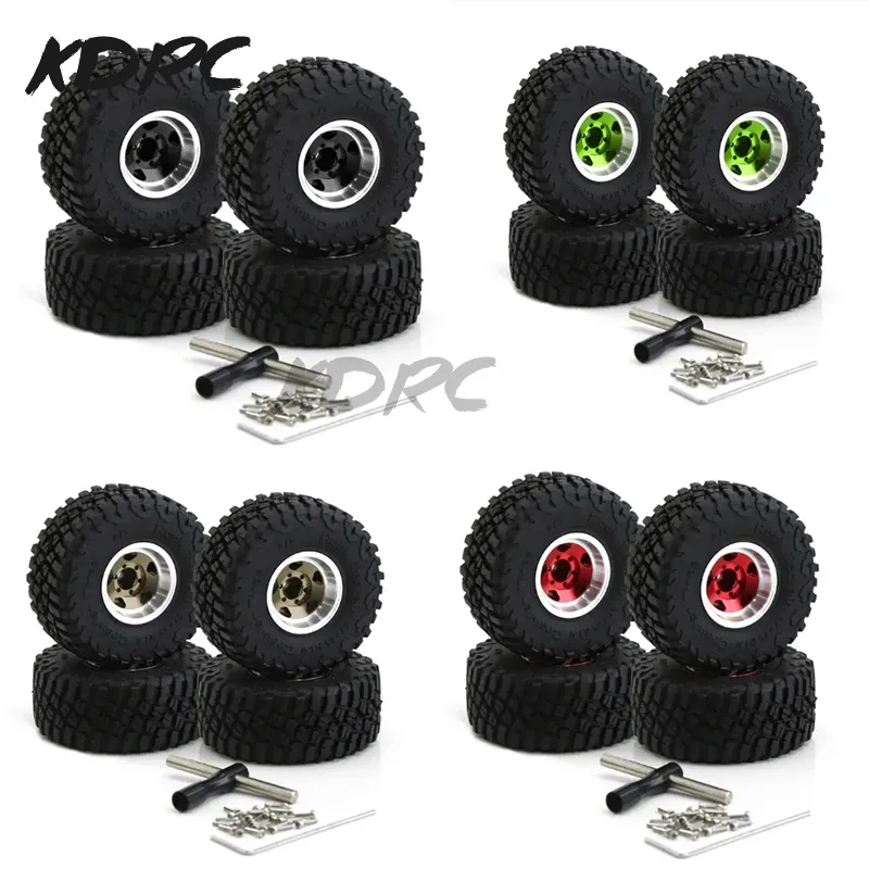 4PCS Metal 1.0 Beadlock Wheel Rim with Rubber Tire Set for 1/18 1/24 Scale RC Crawlers Axial SCX24 AX24 TRX4M FCX24 Upgrade
4PCS Metal 1.0 Beadlock Wheel Rim with Rubber Tire Set for 1/18 1/24 Scale RC Crawlers Axial SCX24 AX24 TRX4M FCX24 Upgrade