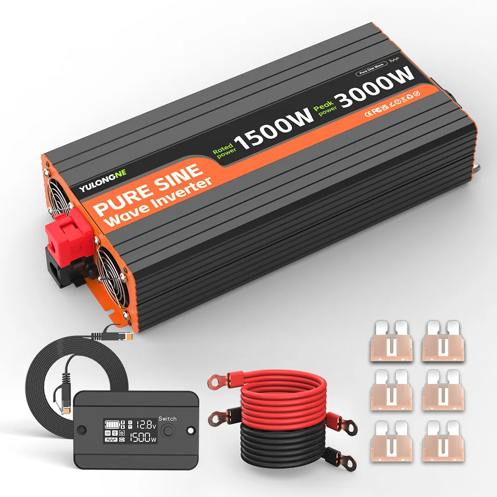1500W Rated 3000W Peak 12V to 230V Pure Sine Wave Power Inverter LCD display EU plug USB port for Caravan Truck Camping Off-Grid
1500W Rated 3000W Peak 12V to 230V Pure Sine Wave Power Inverter LCD display EU plug USB port for Caravan Truck Camping Off-Grid