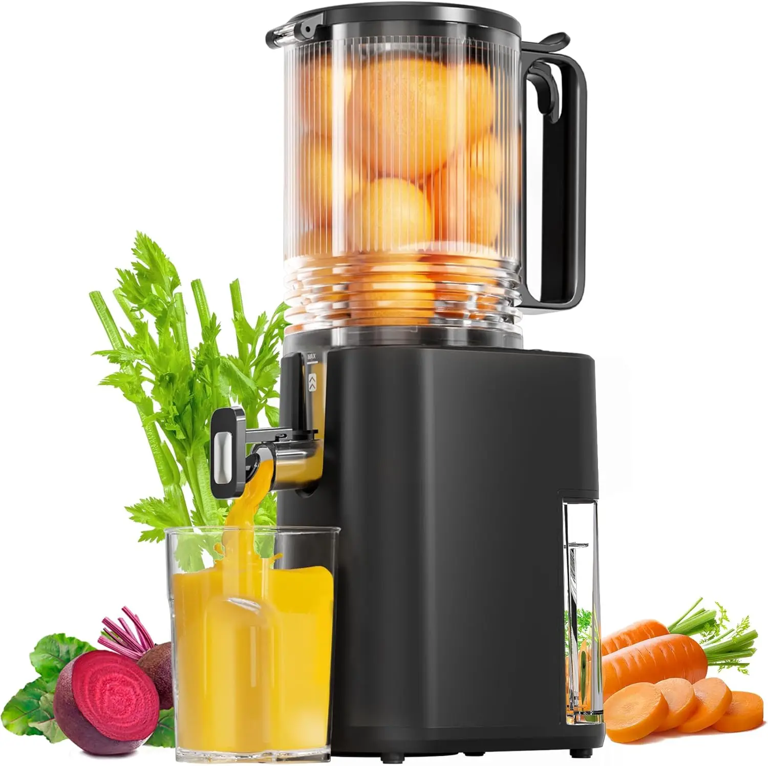 5.5-Inch Wide Feed Chute Cold Press Juicer, Slow Masticating for Whole Fruits & Vegetables, Black
5.5-Inch Wide Feed Chute Cold Press Juicer, Slow Masticating for Whole Fruits & Vegetables, Black