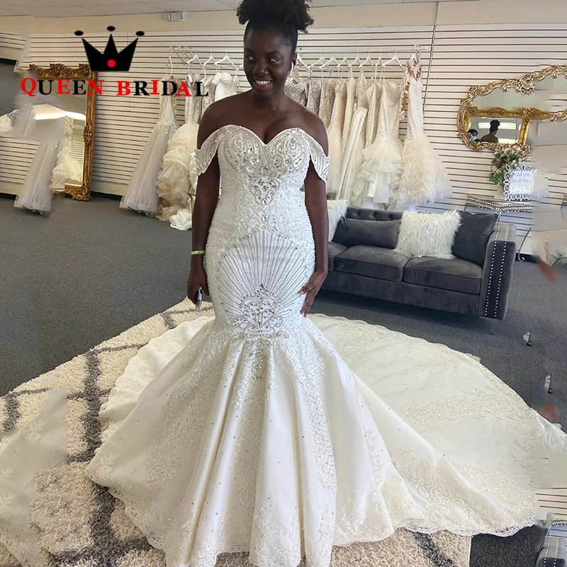 Mermaid Exquisite Crystal Appliques Beading Wedding Dresses Sweetheart Off Shoulder Bridal Gown Vestidos De Novia Custom S26Y
Mermaid Exquisite Crystal Appliques Beading Wedding Dresses Sweetheart Off Shoulder Bridal Gown Vestidos De Novia Custom S26Y