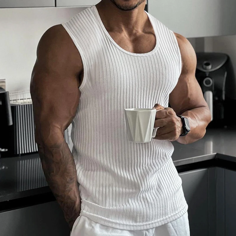 Men Muscle Fitness Sports Vest Solid Color Sleeveless Knit Tank Tops Quick-Drying Breathable Basketball T-Shirts Casual Outfits
Men Muscle Fitness Sports Vest Solid Color Sleeveless Knit Tank Tops Quick-Drying Breathable Basketball T-Shirts Casual Outfits