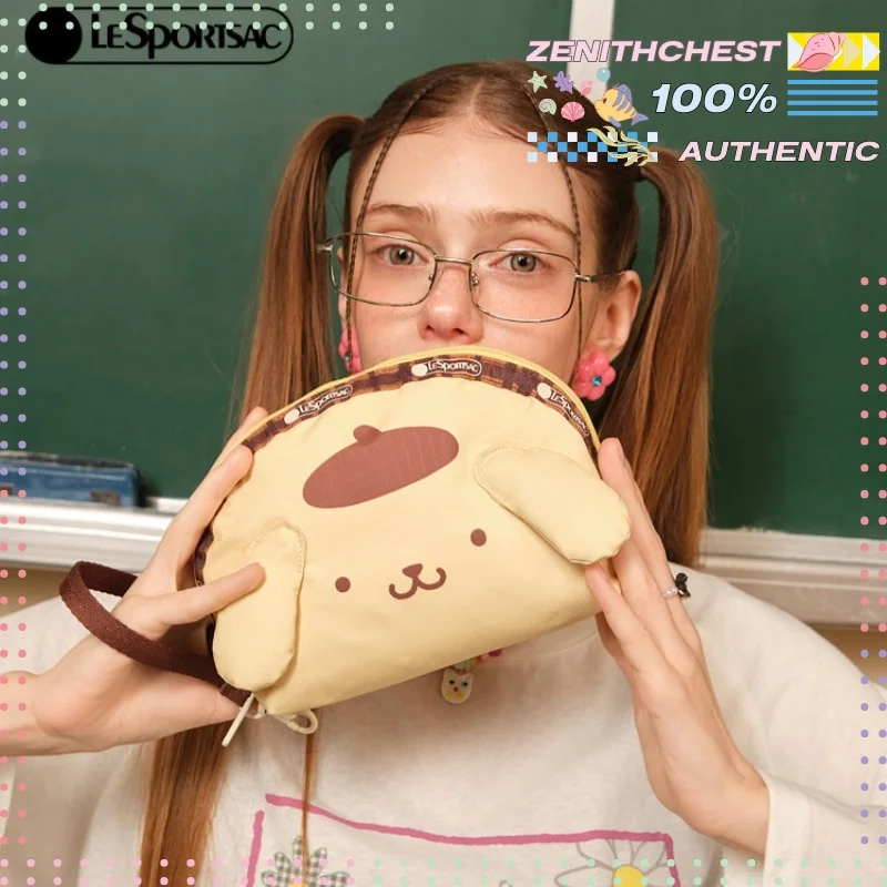 Lesportsac Sanrio Pompompurin Clutch Bag Cosmetic Storage Bag Cute Portable Wrist Strap Daily Travel Organizer Pouch For Women
Lesportsac Sanrio Pompompurin Clutch Bag Cosmetic Storage Bag Cute Portable Wrist Strap Daily Travel Organizer Pouch For Women
